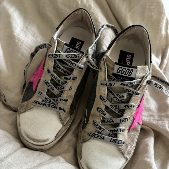 Golden Goose Women's Camouflage Low-Top Sneakers with Pink Star Size 39 - Picture 10 of 10